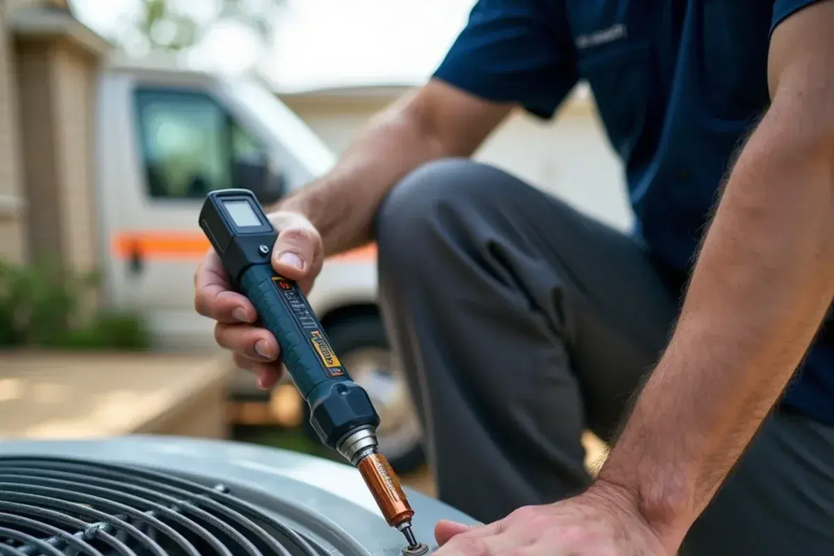 Electronic halogen leak detector testing evaporator coil for pinhole leaks