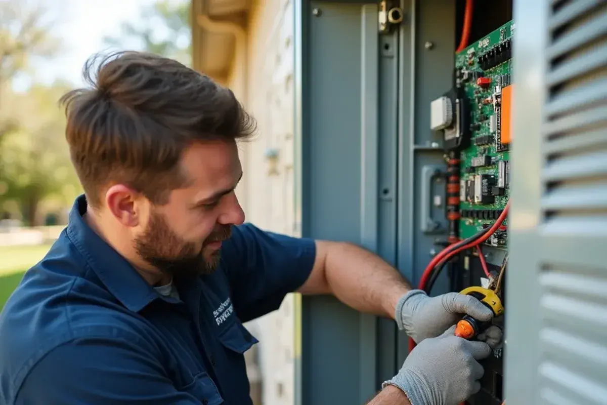 Replacing electronic demand defrost control board inside outdoor unit