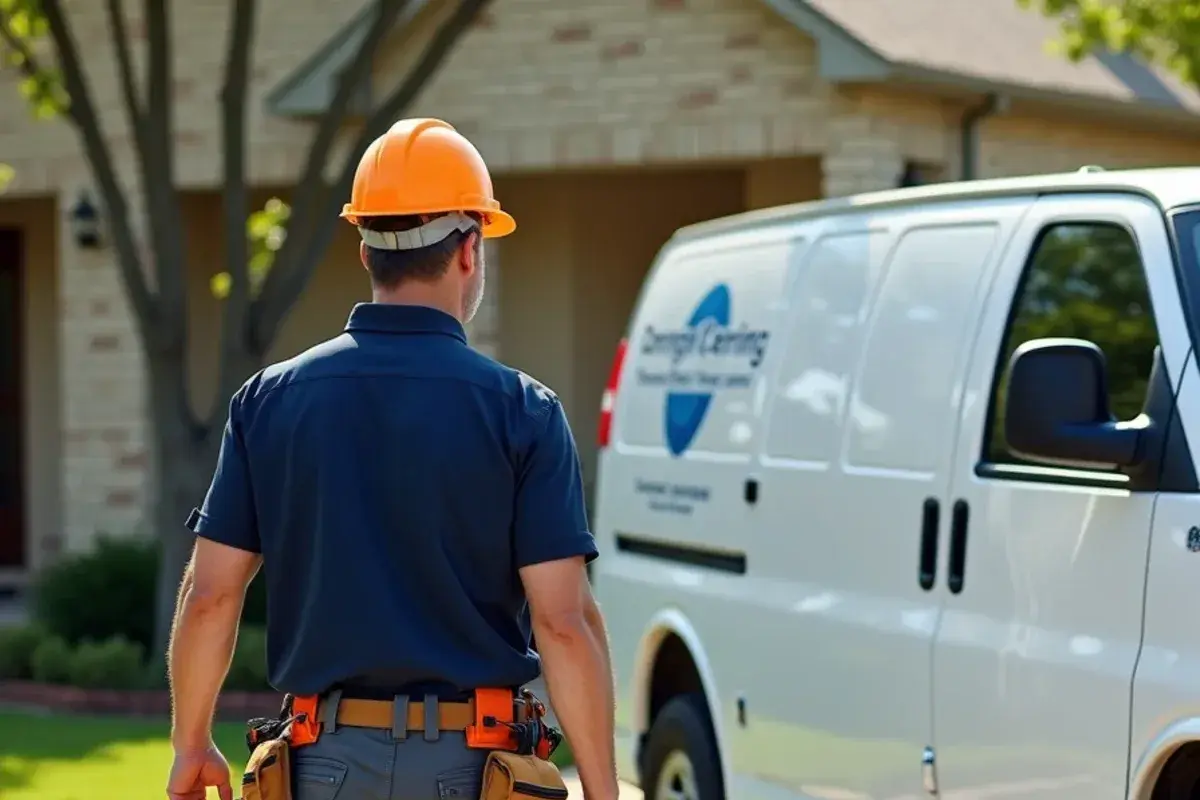 Certified HVAC technician loading supplies at a Bell County home