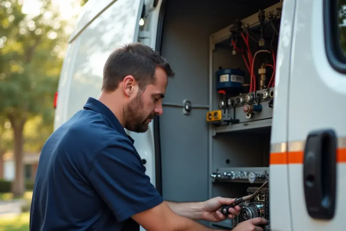 Certified HVAC technician preparing replacement parts in Copperas Cove