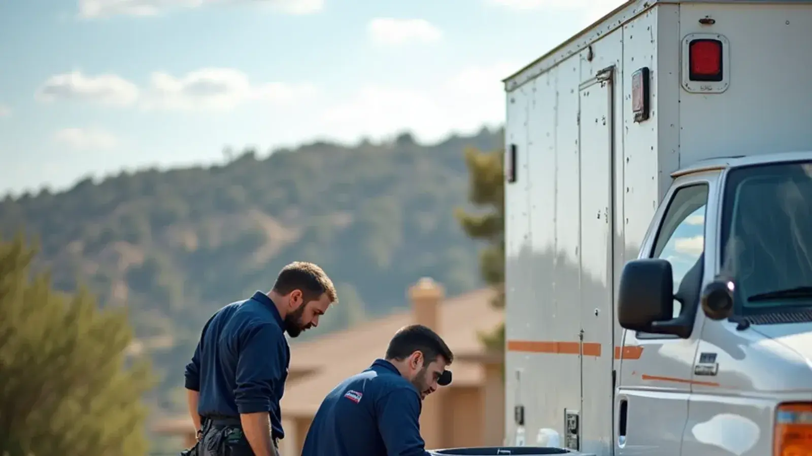 Certified HVAC technician servicing outdoor heat pump unit in Copperas Cove, TX