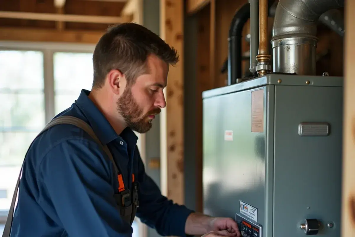 Air handler and electric heat strip service in a manufactured home in Kempner