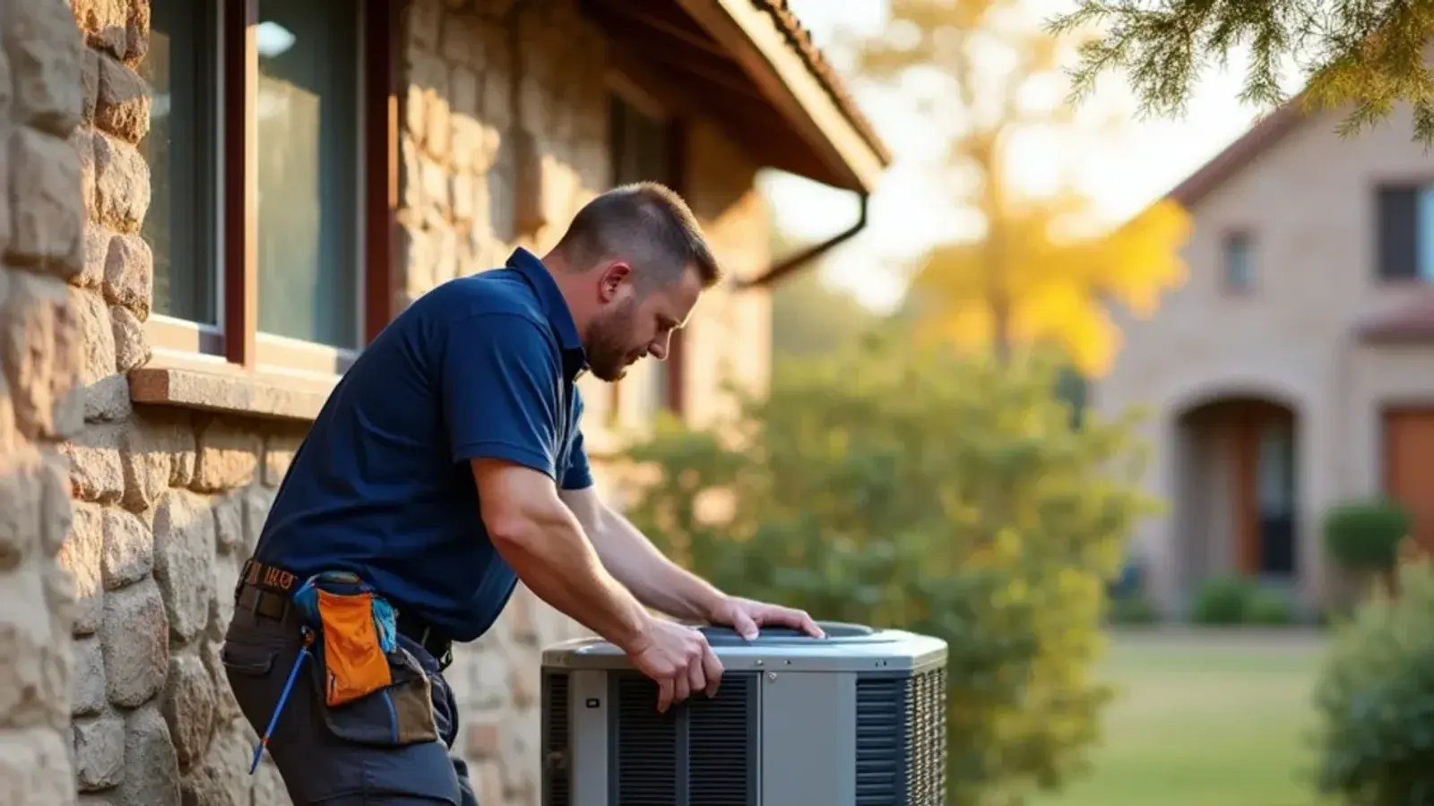 Certified HVAC technician servicing ductless mini-split in Salado, TX