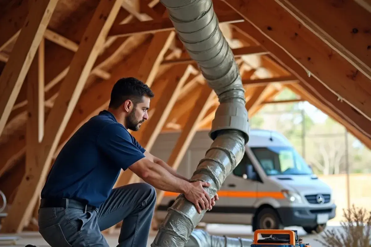 Attic ductwork inspection and airflow balancing in a Temple home