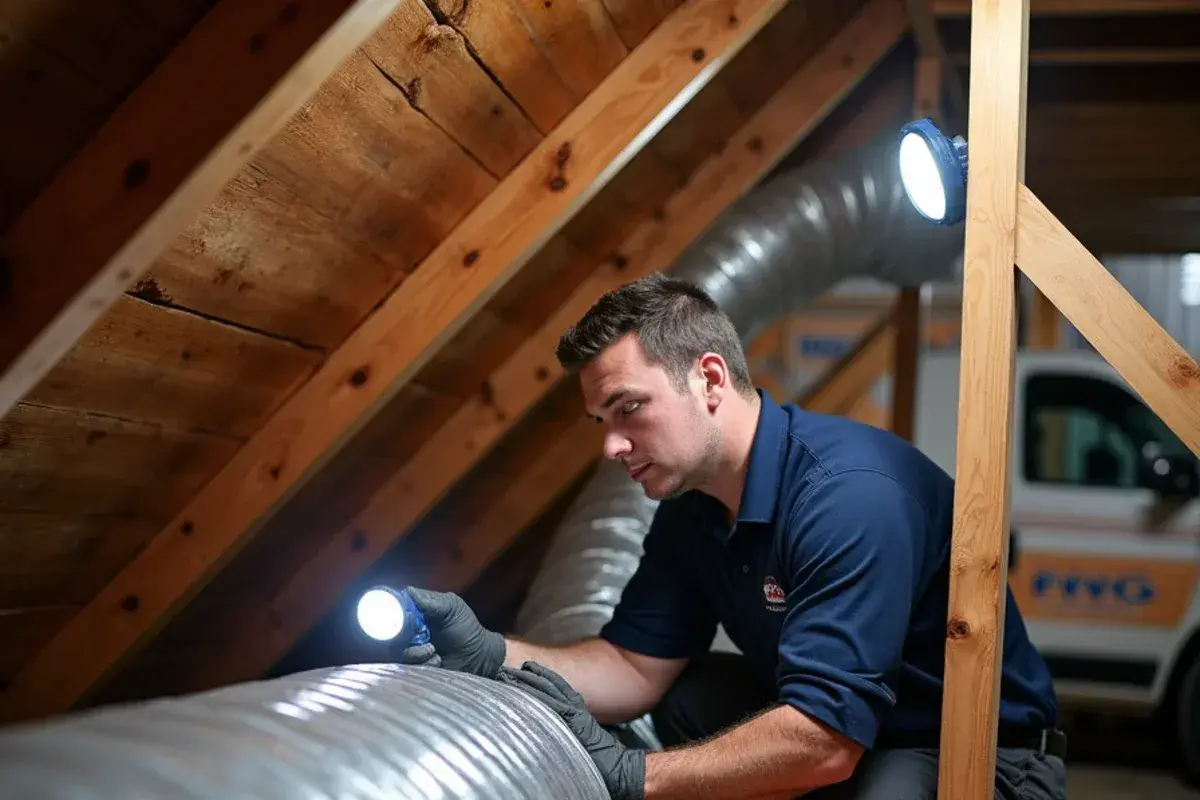 Attic duct inspection and airflow balancing in a Troy home