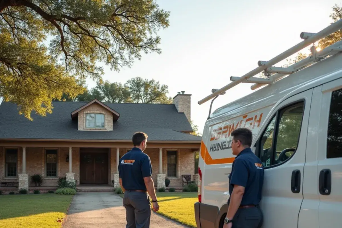 Rural property and acreage home receiving HVAC diagnostic and seasonal maintenance service